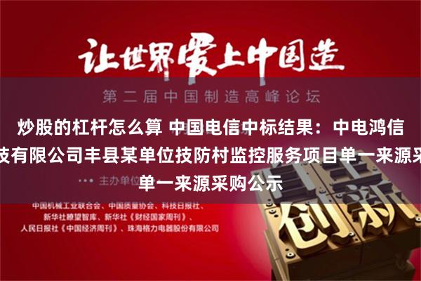 炒股的杠杆怎么算 中国电信中标结果：中电鸿信信息科技有限公司丰县某单位技防村监控服务项目单一来源采购公示