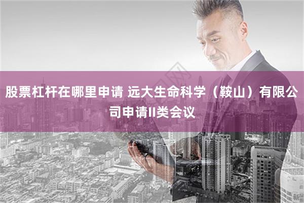 股票杠杆在哪里申请 远大生命科学（鞍山）有限公司申请II类会议