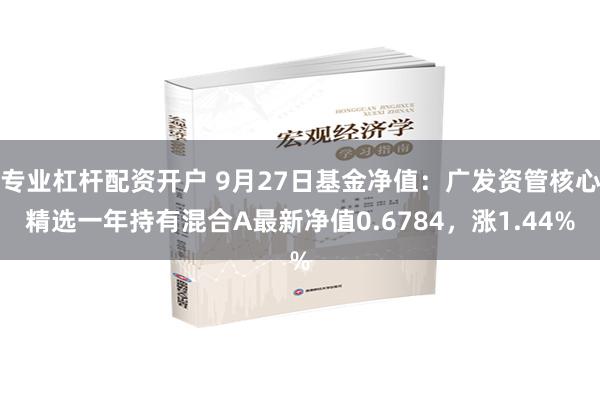 专业杠杆配资开户 9月27日基金净值：广发资管核心精选一年持有混合A最新净值0.6784，涨1.44%