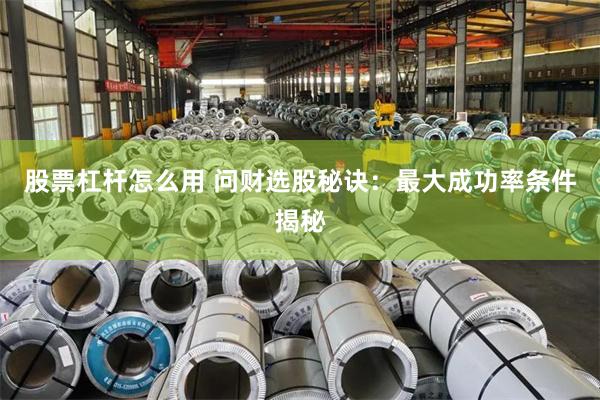 股票杠杆怎么用 问财选股秘诀：最大成功率条件揭秘