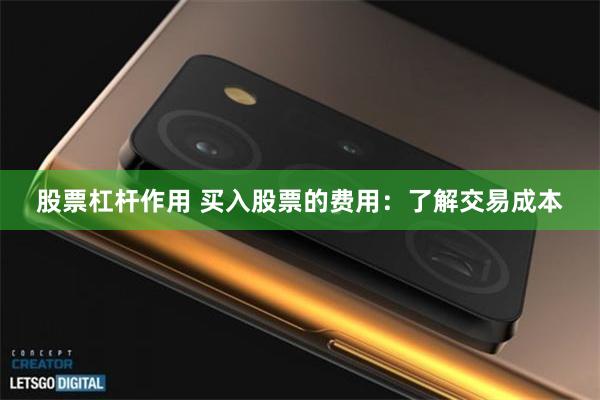 股票杠杆作用 买入股票的费用：了解交易成本