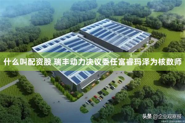 什么叫配资股 瑞丰动力决议委任富睿玛泽为核数师