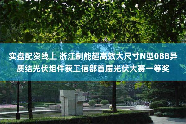 实盘配资线上 浙江制能超高效大尺寸N型0BB异质结光伏组件获工信部首届光伏大赛一等奖