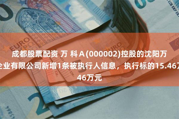 成都股票配资 万 科Ａ(000002)控股的沈阳万科企业有限公司新增1条被执行人信息，执行标的15.46万元