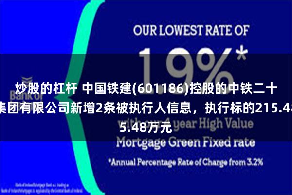 炒股的杠杆 中国铁建(601186)控股的中铁二十一局集团有限公司新增2条被执行人信息，执行标的215.48万元