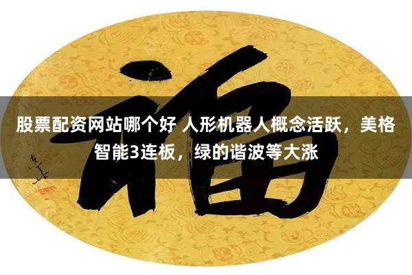 股票配资网站哪个好 人形机器人概念活跃，美格智能3连板，绿的谐波等大涨
