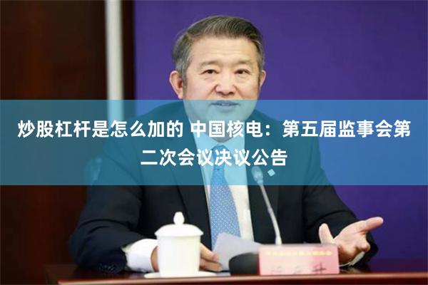 炒股杠杆是怎么加的 中国核电：第五届监事会第二次会议决议公告