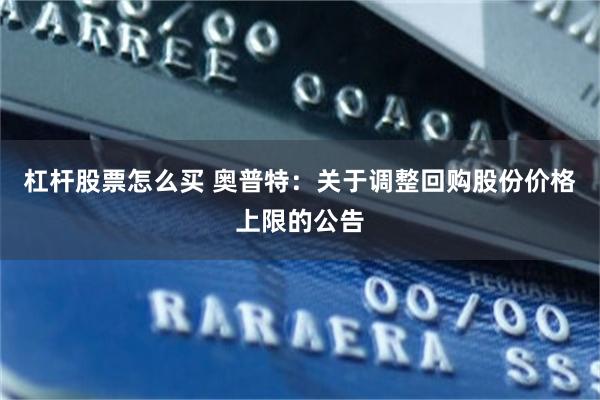 杠杆股票怎么买 奥普特：关于调整回购股份价格上限的公告