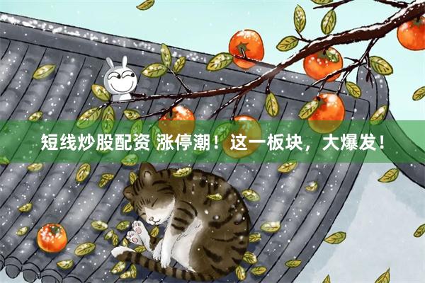 短线炒股配资 涨停潮！这一板块，大爆发！