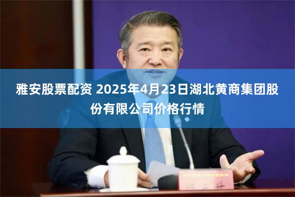 雅安股票配资 2025年4月23日湖北黄商集团股份有限公司价格行情