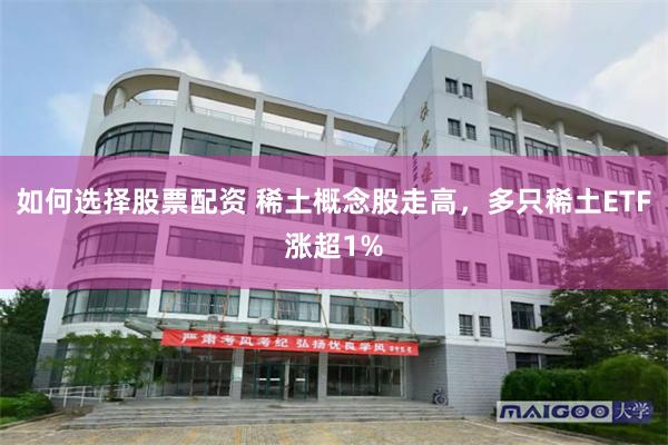 如何选择股票配资 稀土概念股走高，多只稀土ETF涨超1%