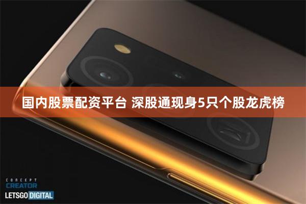 国内股票配资平台 深股通现身5只个股龙虎榜