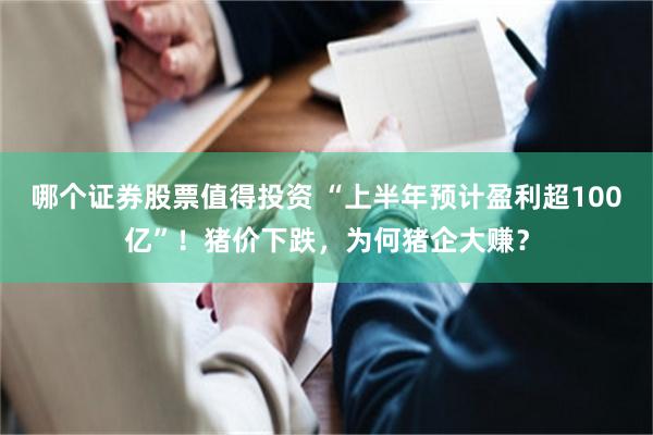 哪个证券股票值得投资 “上半年预计盈利超100亿”！猪价下跌，为何猪企大赚？