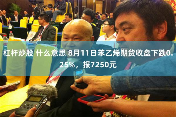 杠杆炒股 什么意思 8月11日苯乙烯期货收盘下跌0.25%，报7250元