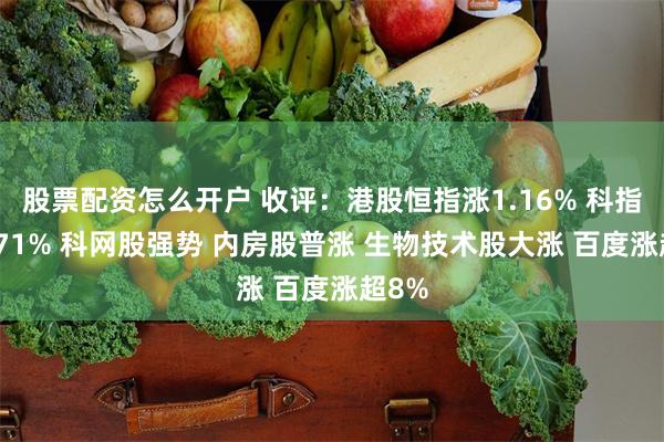 股票配资怎么开户 收评：港股恒指涨1.16% 科指涨1.71% 科网股强势 内房股普涨 生物技术股大涨 百度涨超8%